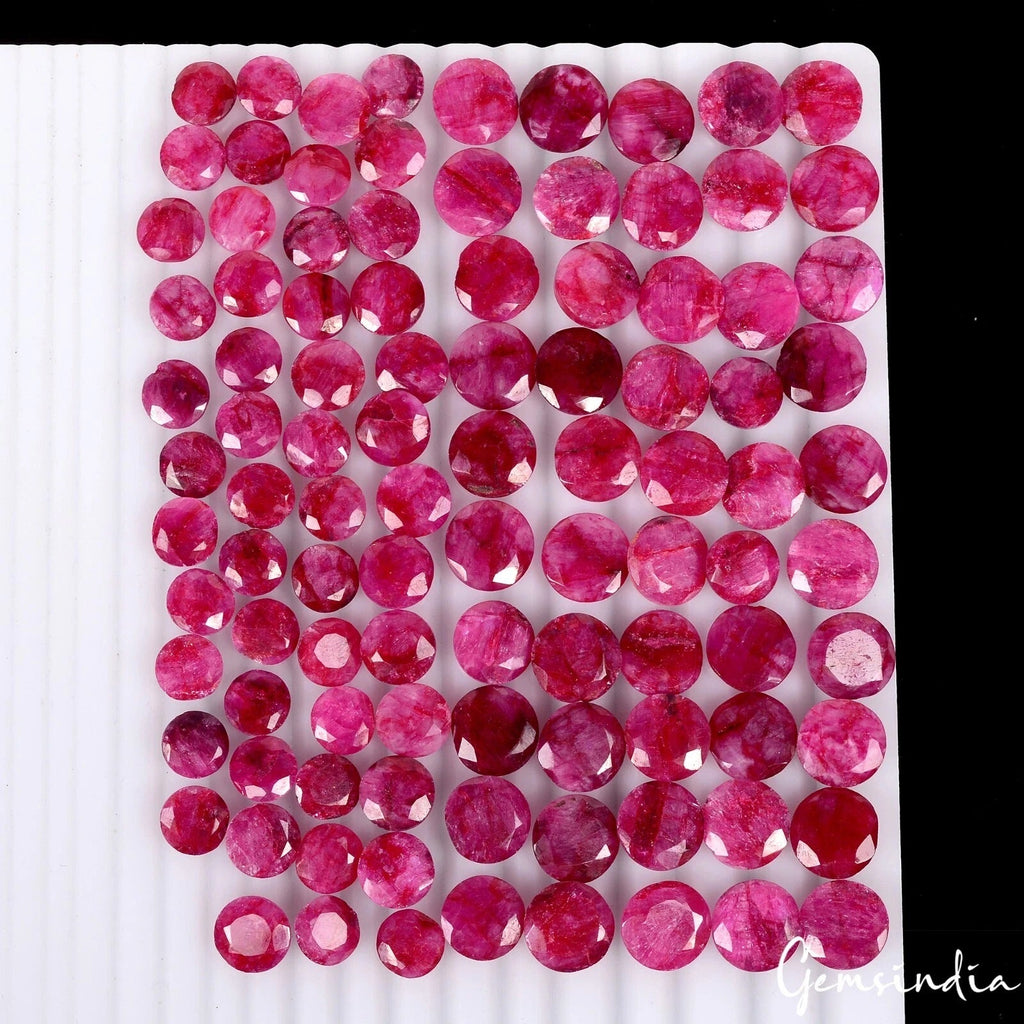 380 Ct /100 Pc Natural Pink Red Beryl (Bixbite) Round Cut 8-11mm Loose Gemstones