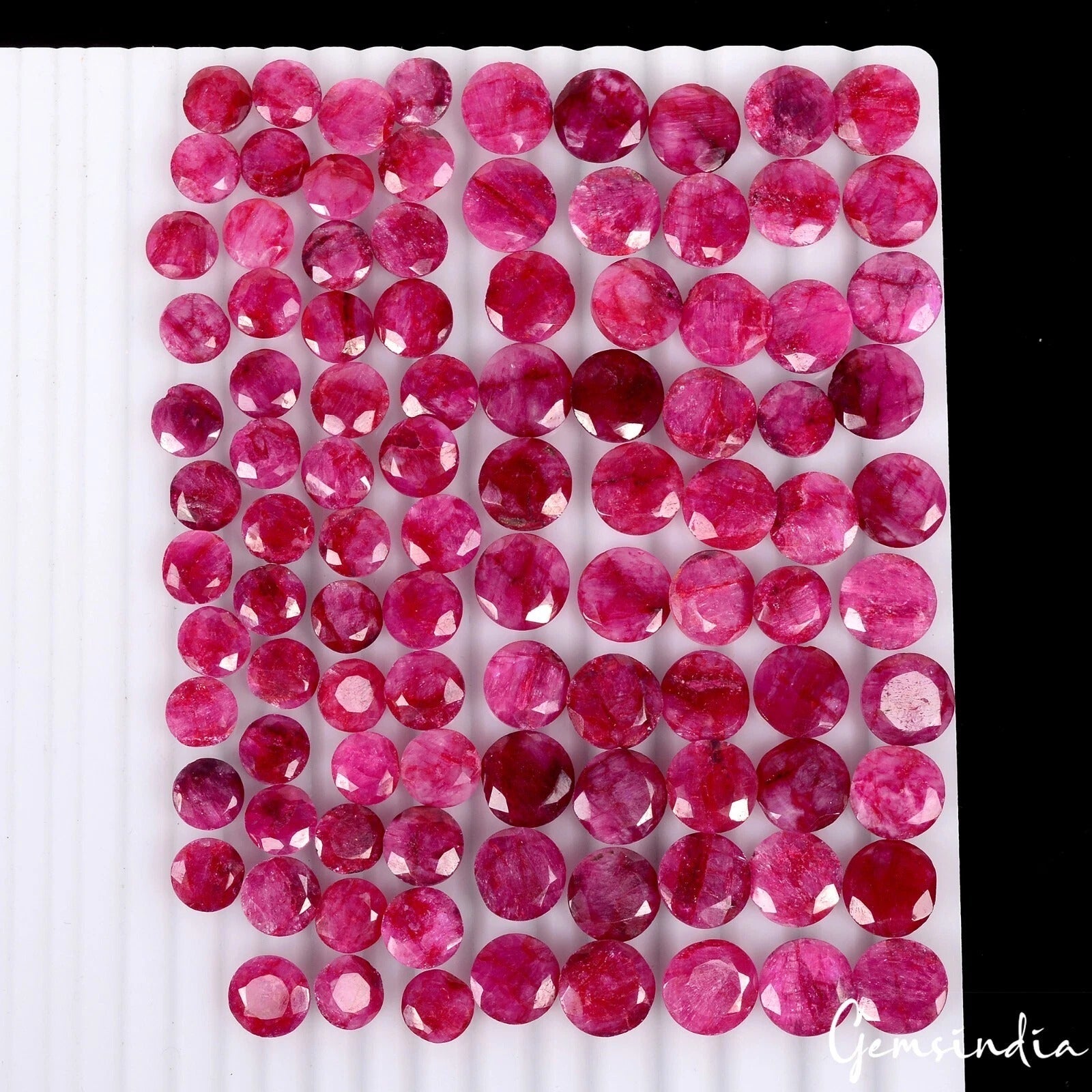 380 Ct /100 Pc Natural Pink Red Beryl (Bixbite) Round Cut 8-11mm Loose Gemstones