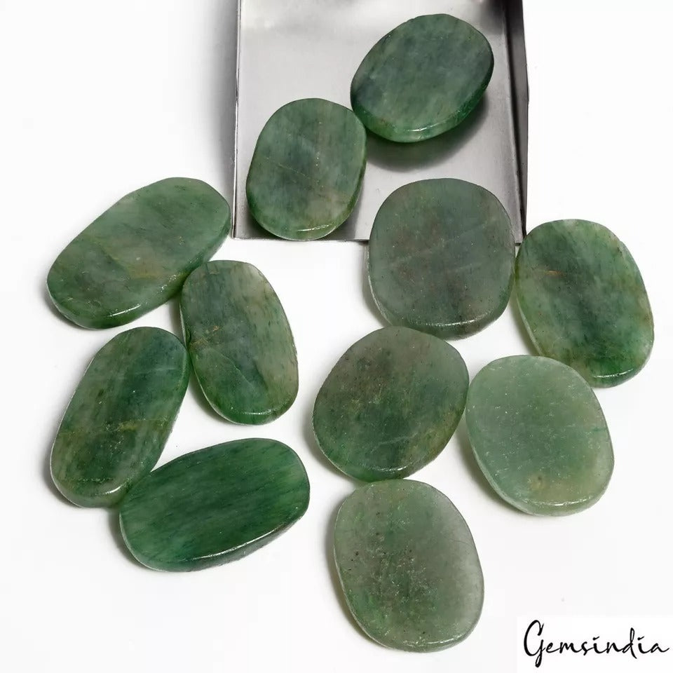 1200 Ct Natural Green Aventurine Oval Cab 40-50mm Loose Wholesale Gemstones Lot