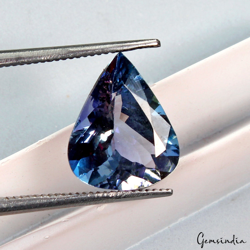 Natural D Block Tanzanite 3.35Ct Flawless Pear Cut Certified Best Loose Gemstone