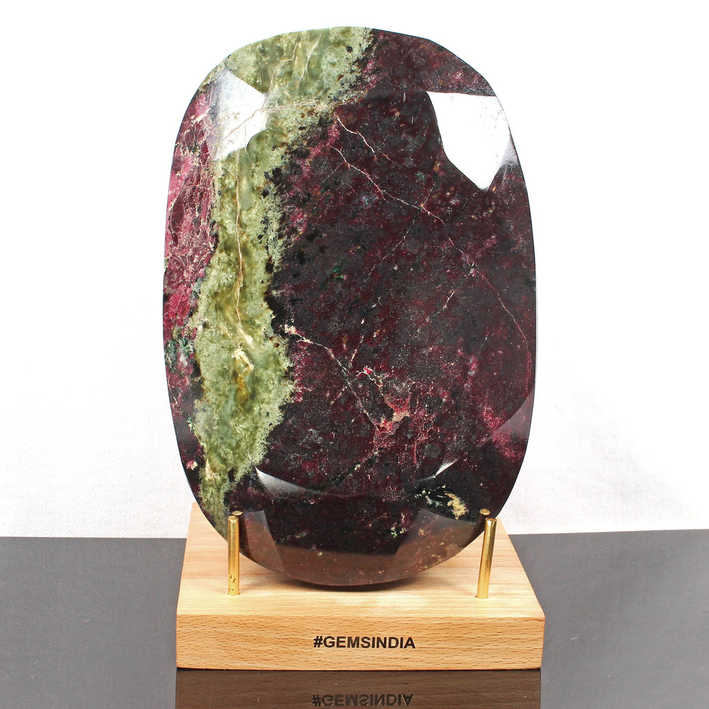 Large 7 Kilo Natural Huge Green Red Ruby Zoisite Oval Cut Untreated Gemstone