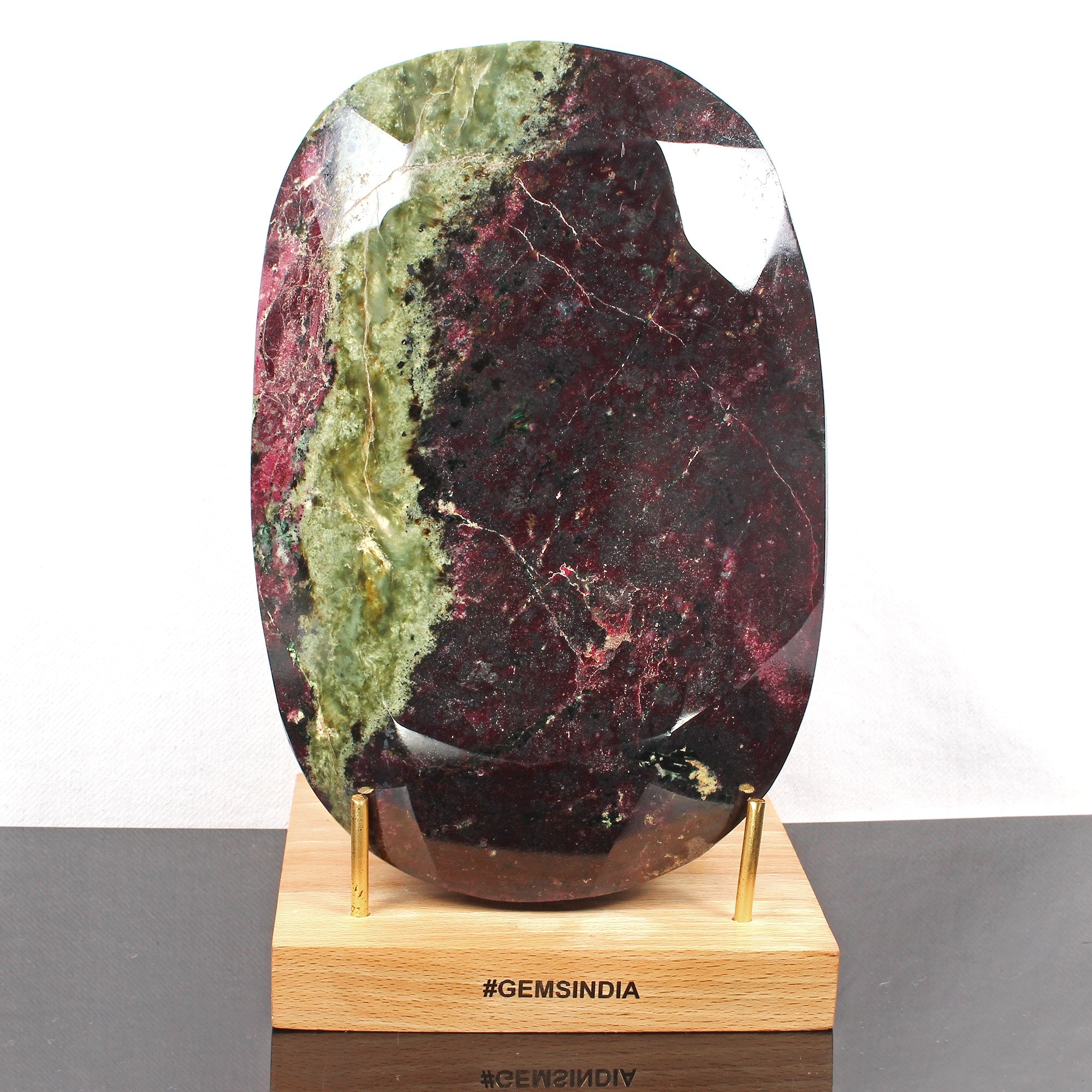 Large 7 Kilo Natural Huge Green Red Ruby Zoisite Oval Cut Untreated Gemstone