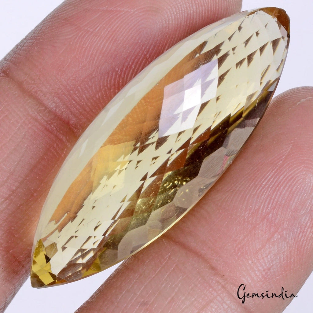 Marquise Cut Natural Unheated Rich Yellow Citrine Brazil 56.70 ct Certified Gem