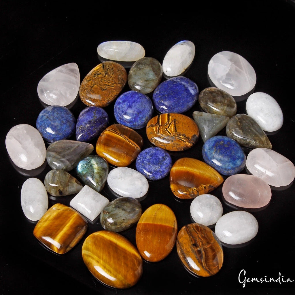 1000 Ct/35 Pcs Natural Multi Color Treated/Untreated Mix Gems Assorted Shape Gem