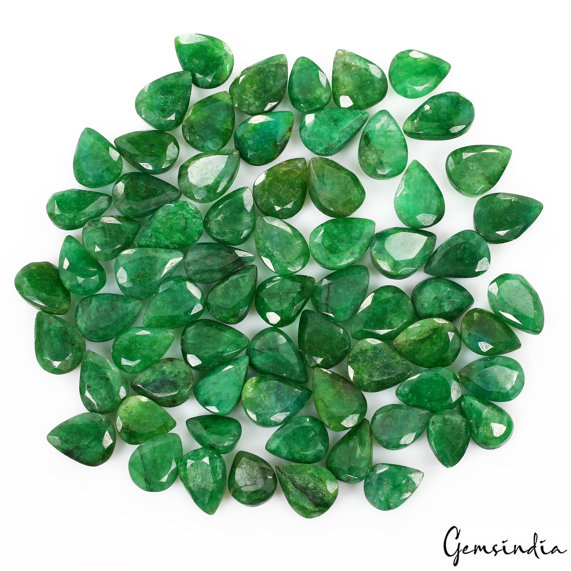 800 Cts Natural Finest Green Emerald Pear Cut Loose Ring Size Gemstones ~68 Pcs