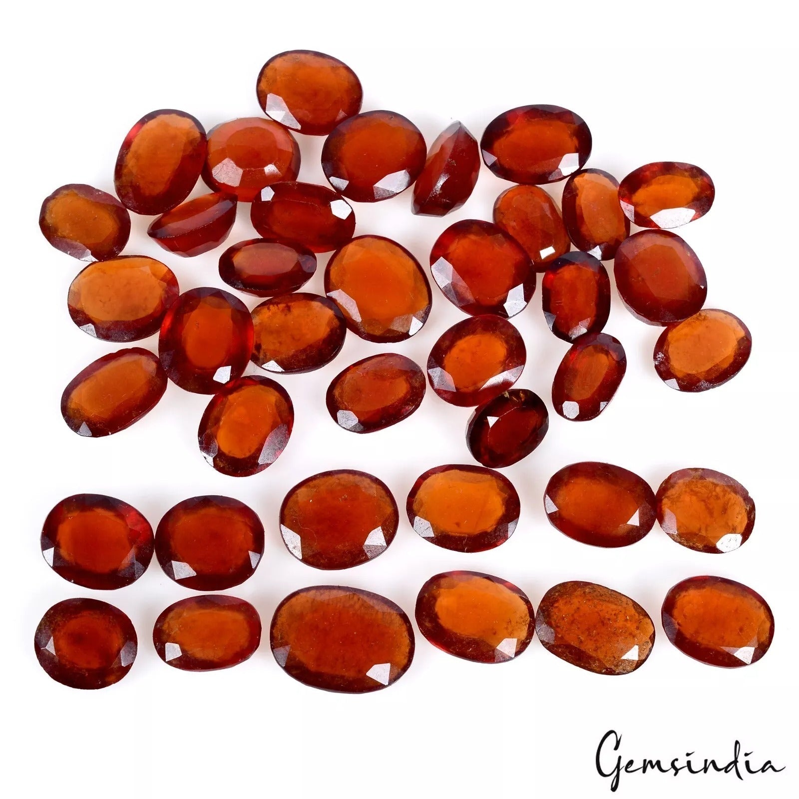 144 Ct Natural Hessonite Garnet From Sri Lanka 9-14mm Loose Top Quality Gemstone