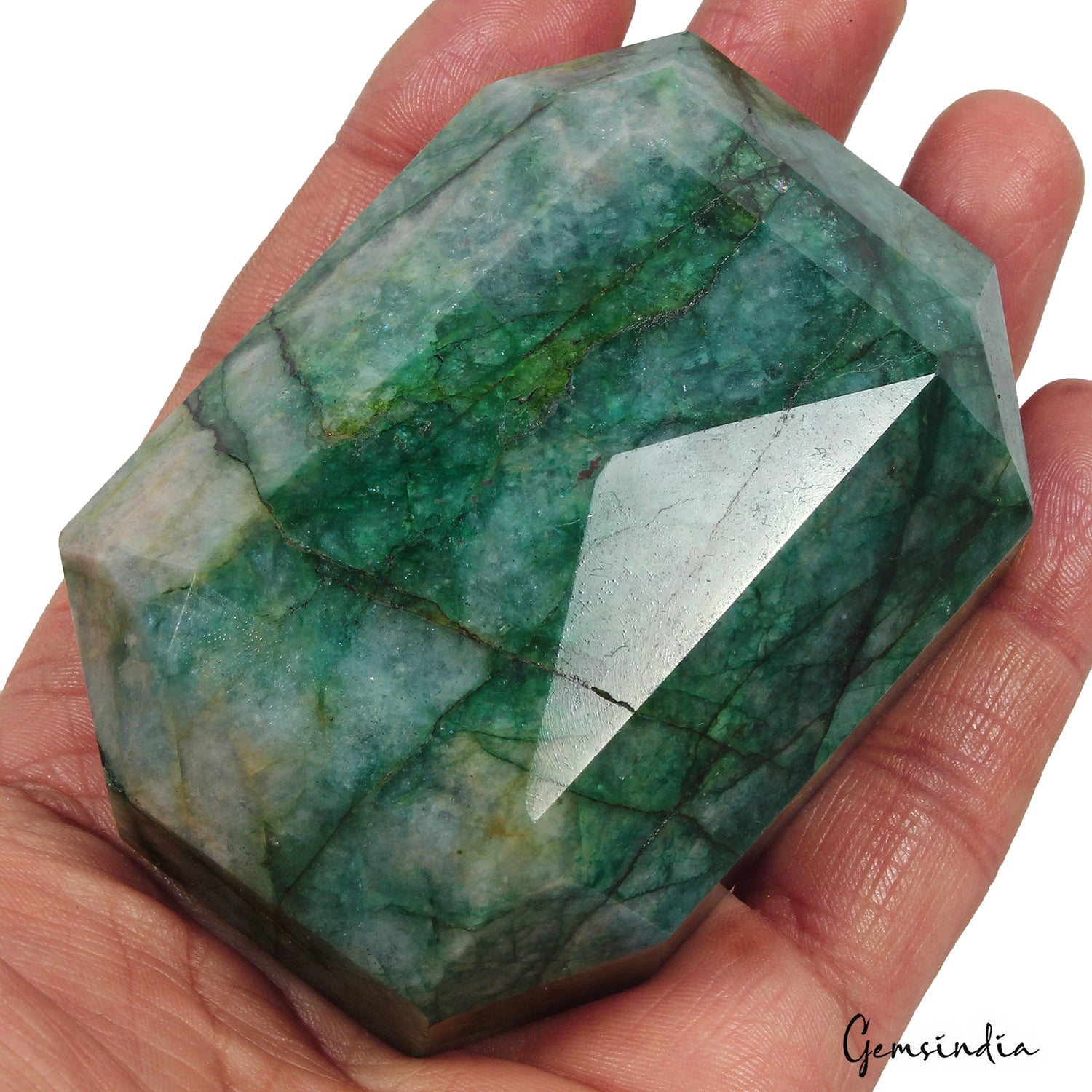 1580 Cts Natural Green Blue Emerald Octagon Faceted Earth Mined Brazilian Gems