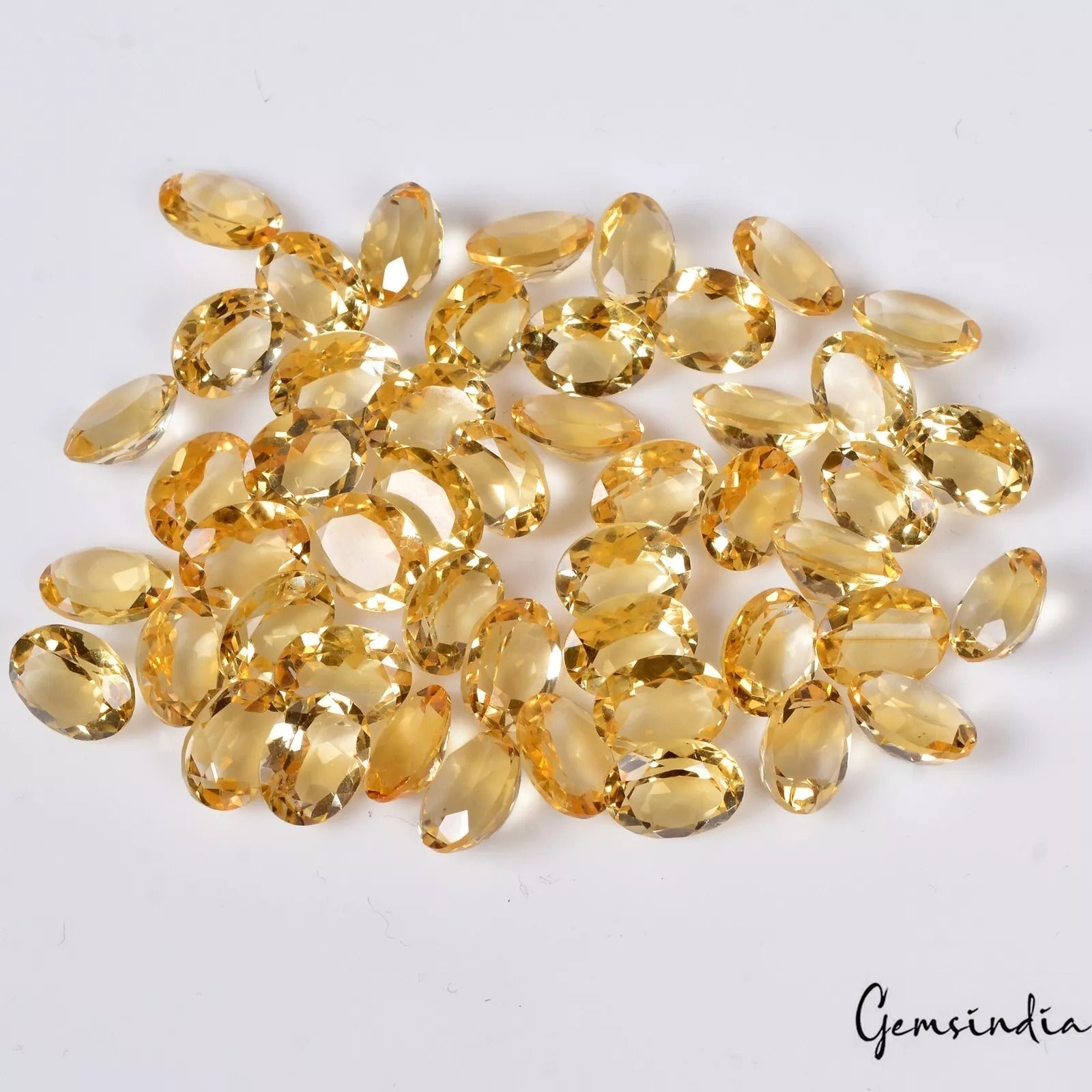 VVS 49 Pcs Natural Citrine AAA Quality Oval Cut 9mmx7mm Sparkling Gemstones Lot