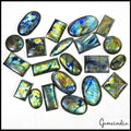 1100 Cts/21 Pcs Natural Untreated Multi Color Shine Labradorite Mix Cab Gems Lot