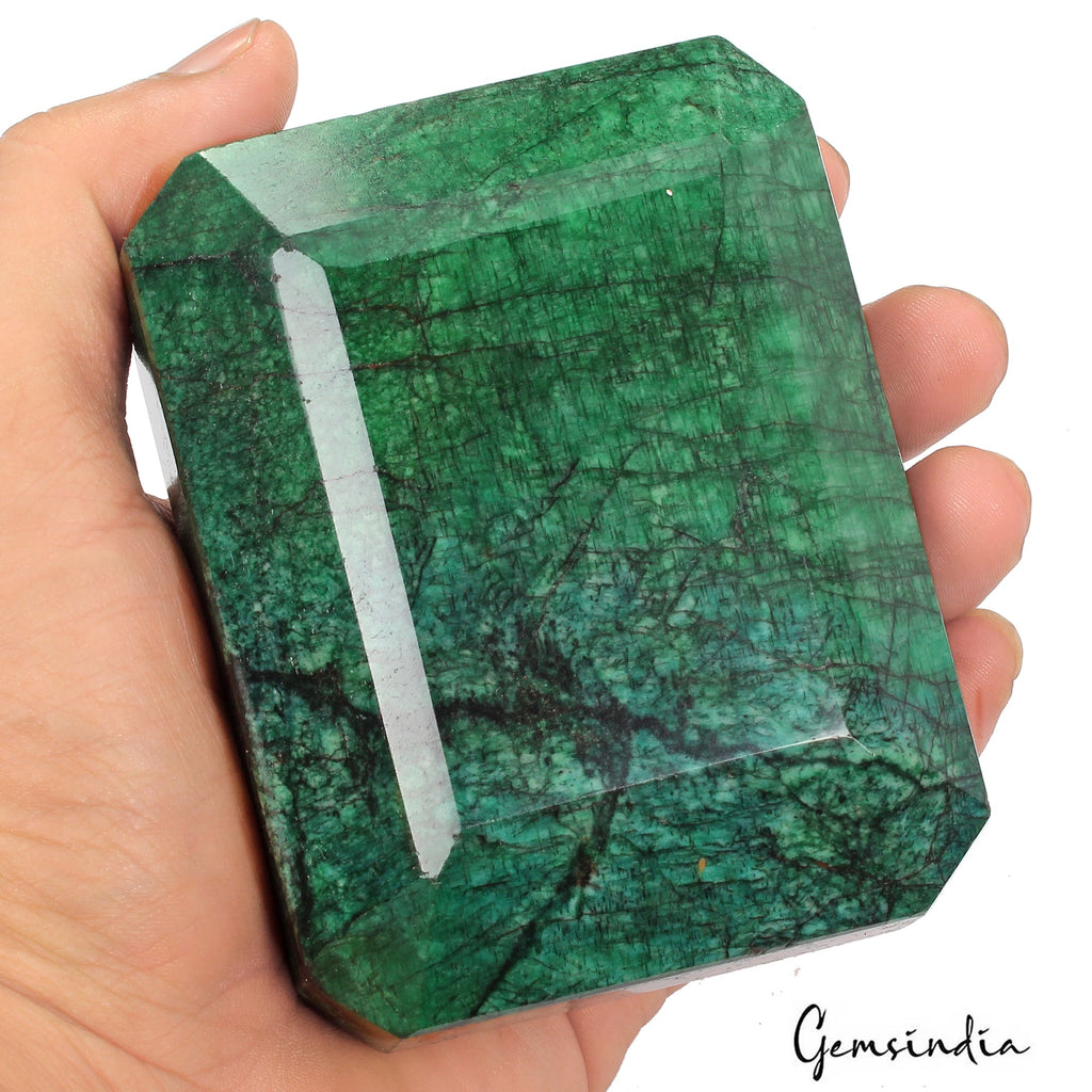 3940 Ct Natural Green Zambian Emerald Octagon Faceted Earth Mined Loose Gemstone