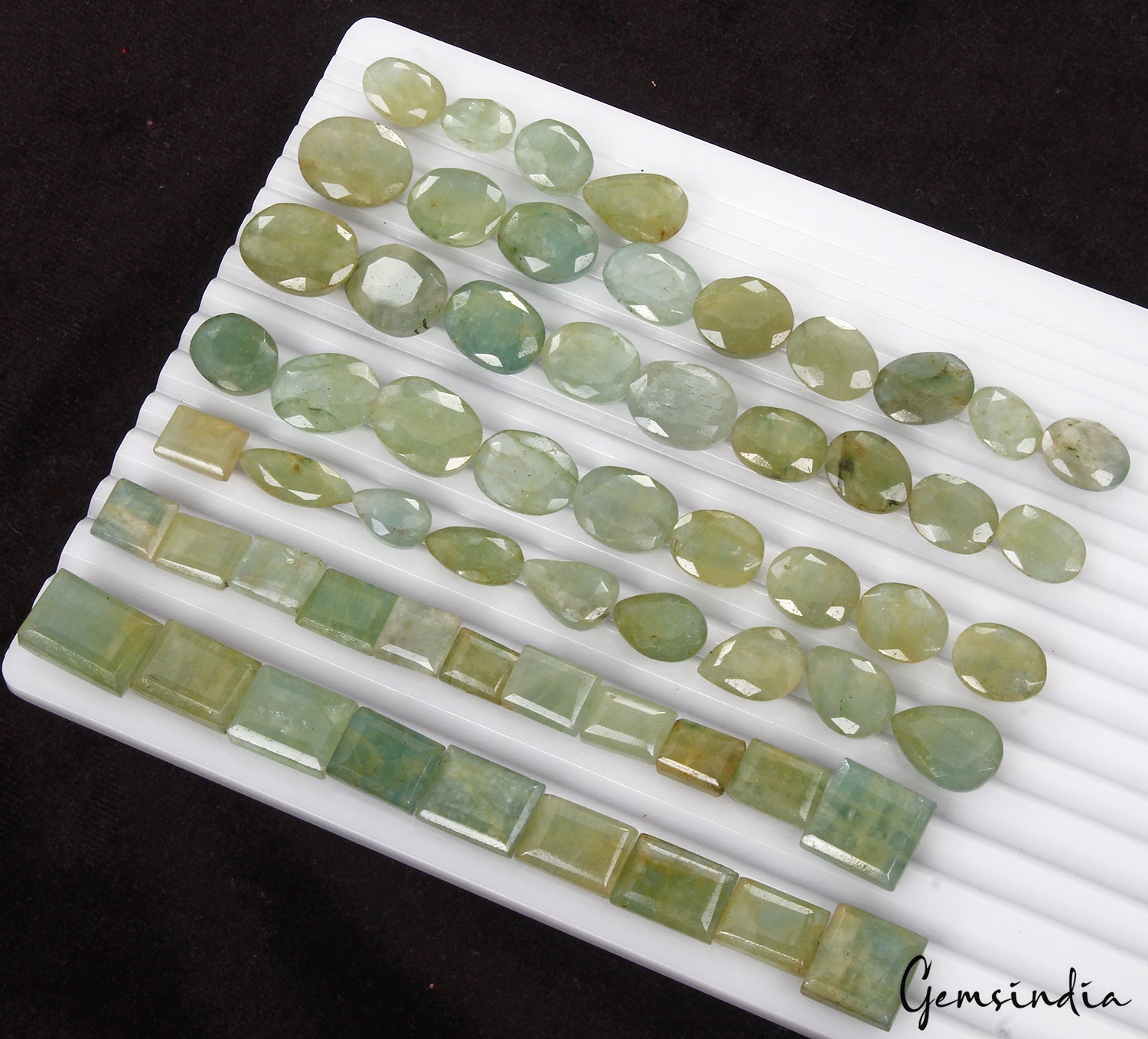 60 Pcs Natural Green Aquamarine Mix Faceted 11-19mm Untreated Loose Gems 540 Ct