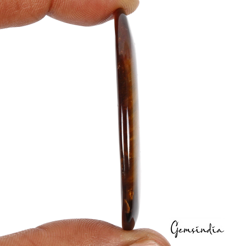 86.50 Cts Natural Untreated Brown Tiger Eye Oval Cabochon Loose Gem For Pendant