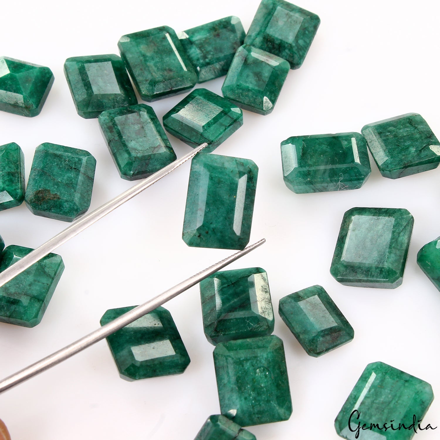 228.20 Cts/25 Pcs Natural Brazilian Green Emerald Octagon Cut Loose Gems Jewelry