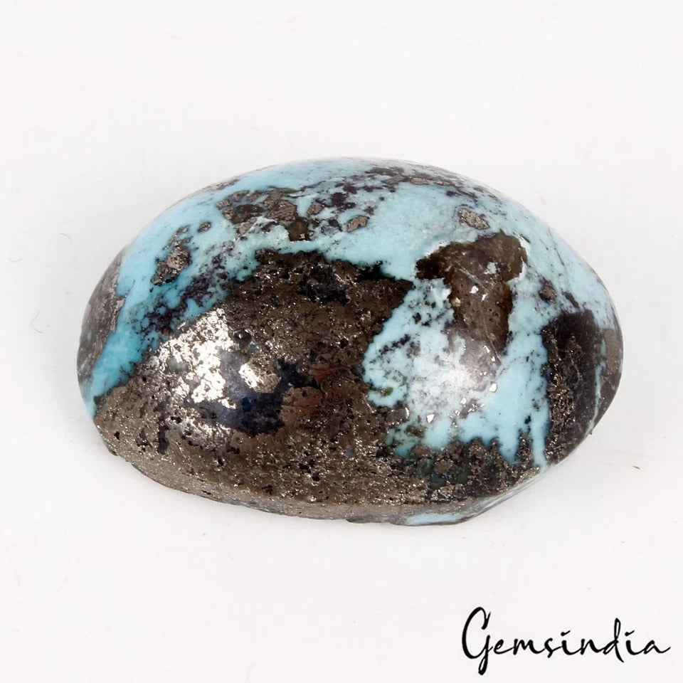 Turquoise Cabochon, Oval cabochon, Untreated — 29x23x13 mm, 62.10 Ct