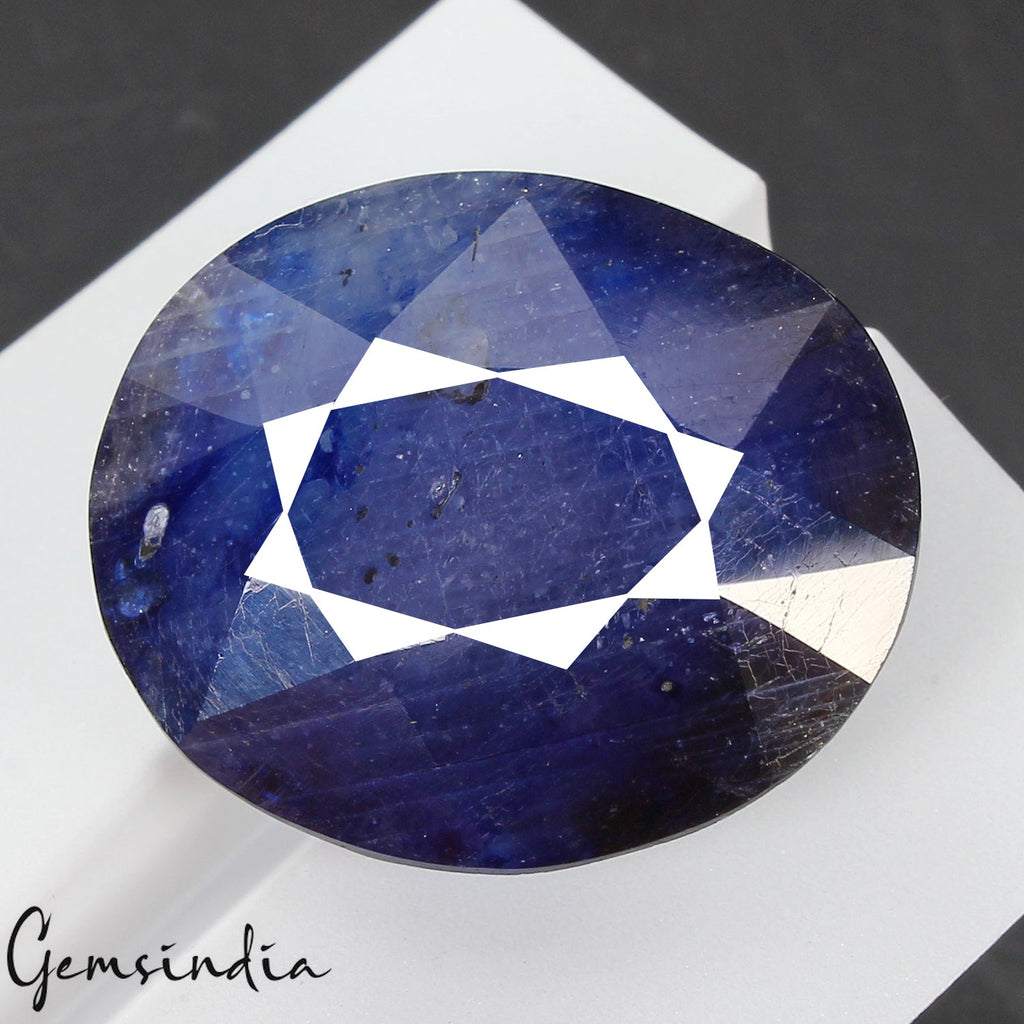 48.50 Ct 25x21mm Natural Ceylon Blue Sapphire Oval Loose Certified Huge Gemstone
