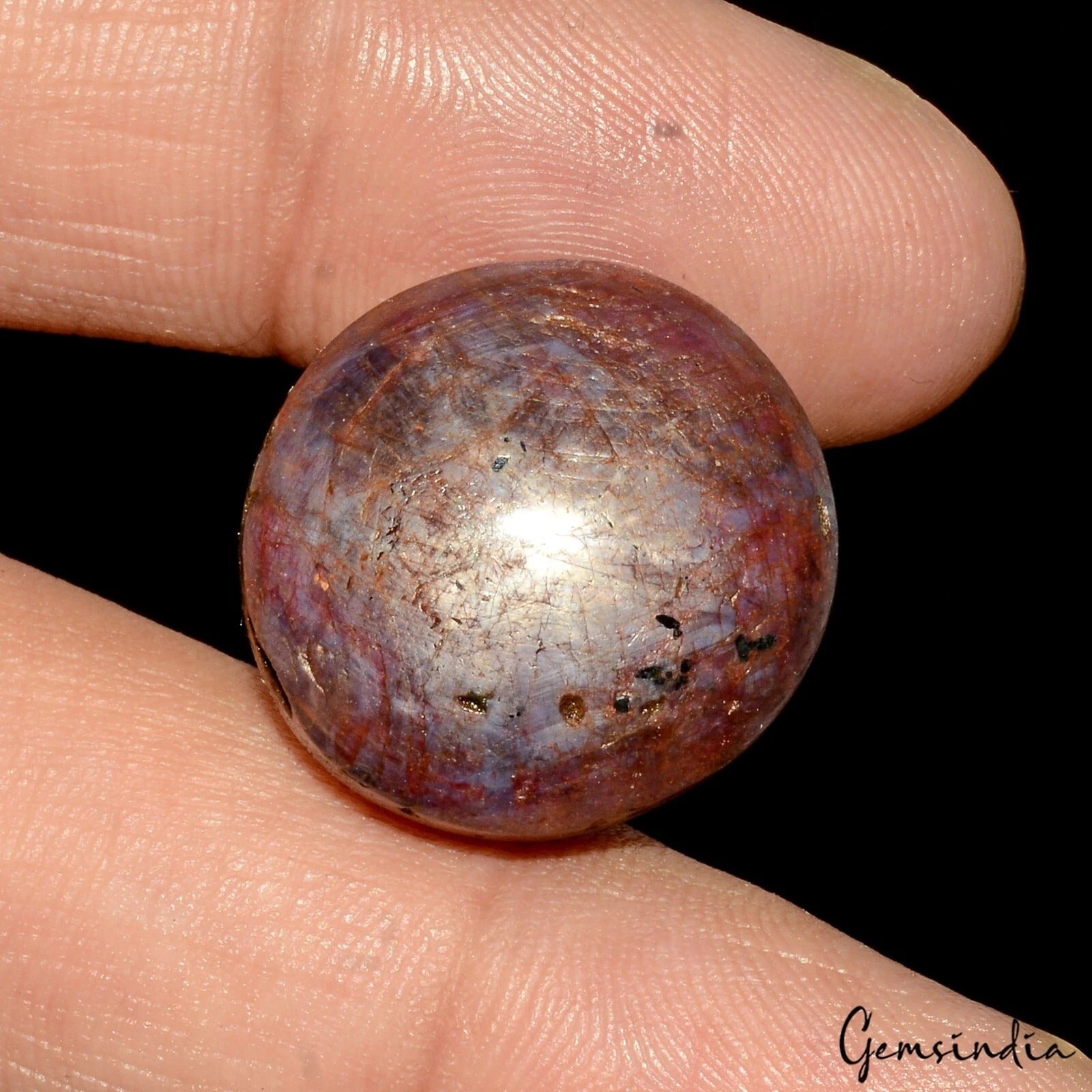 53.00 Ct Natural Untreated Star Ruby Round Cabochon Loose Gemstone For Jewelry