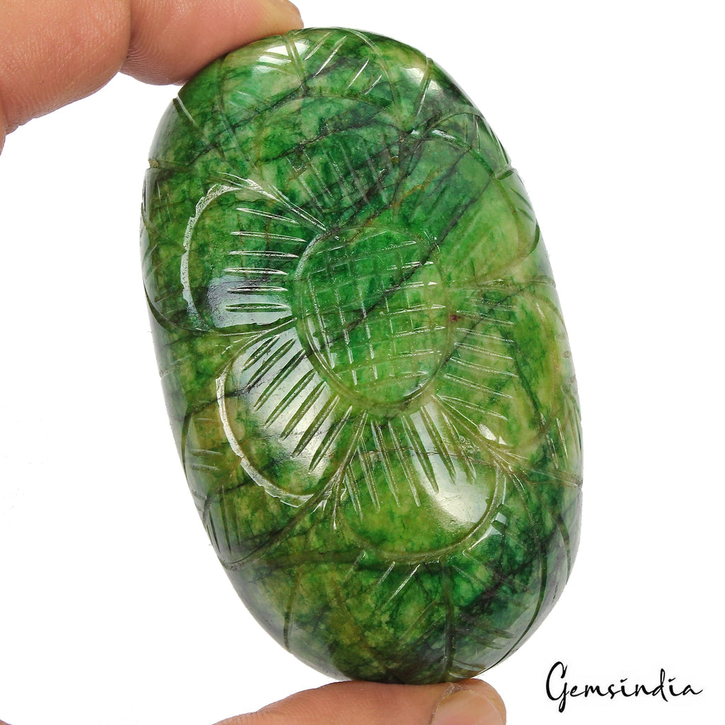 1000 Ct Natural Vibrant Green Emerald Oval Carving Earth Mined Museum Size Gems