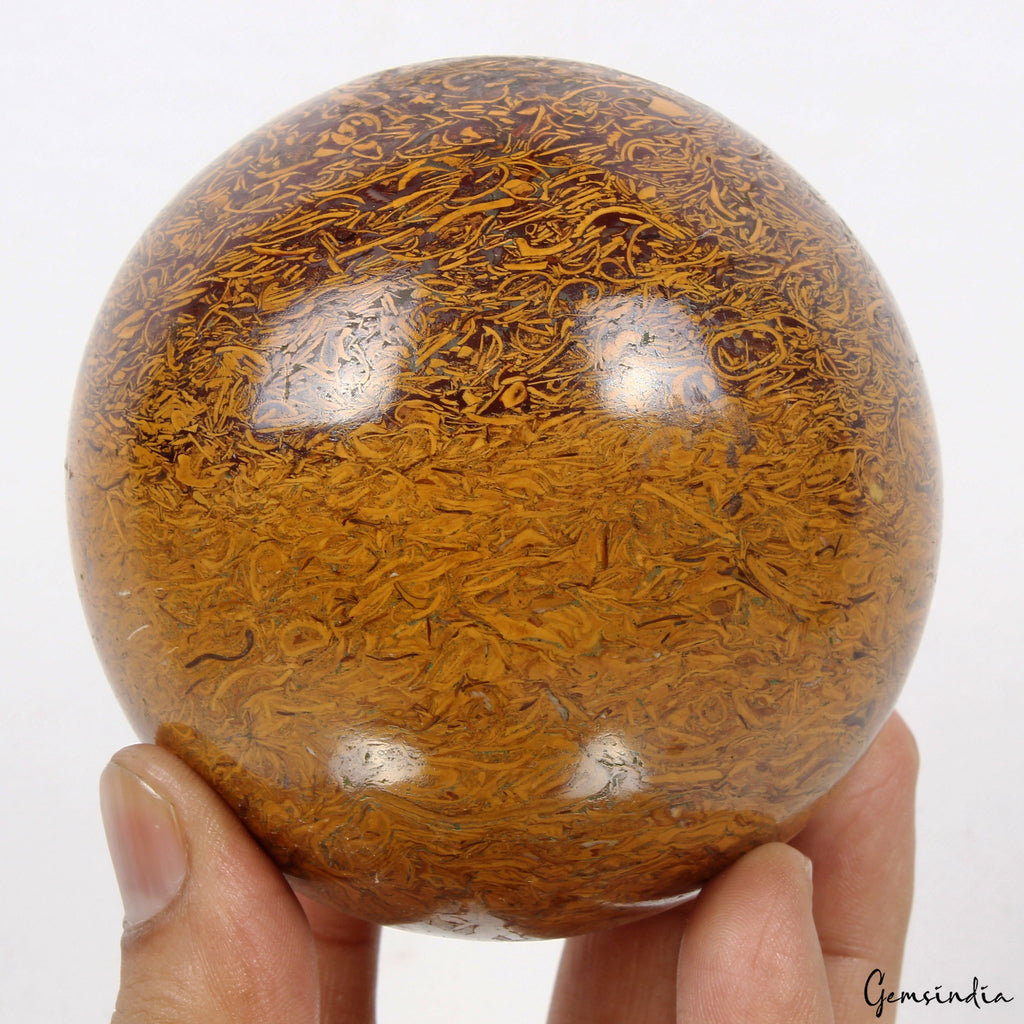 4570 Ct/3.5 In Marium Jasper Sphere Energy Crystal Healing Elephant Skin Jasper