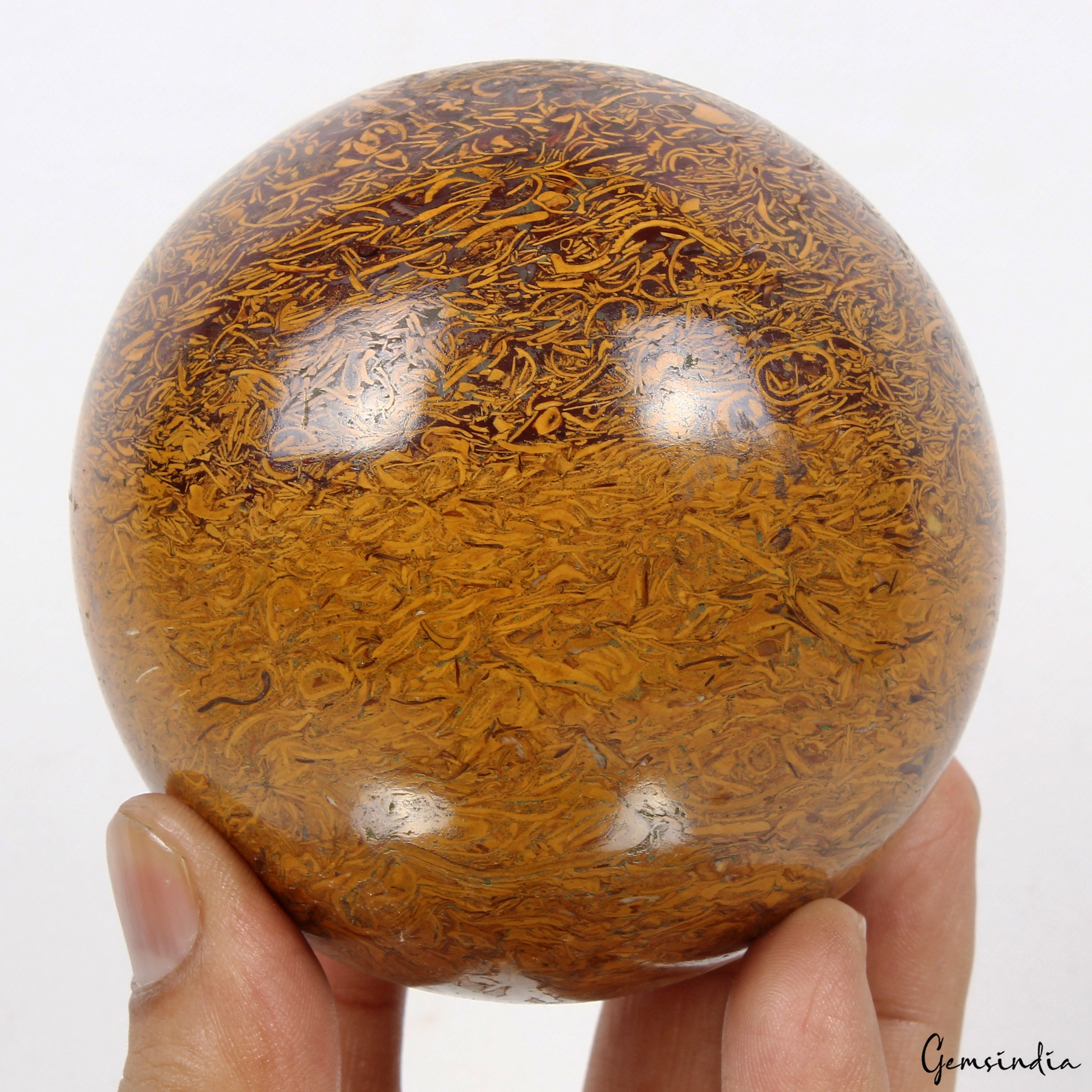 4570 Ct/3.5 In Marium Jasper Sphere Energy Crystal Healing Elephant Skin Jasper