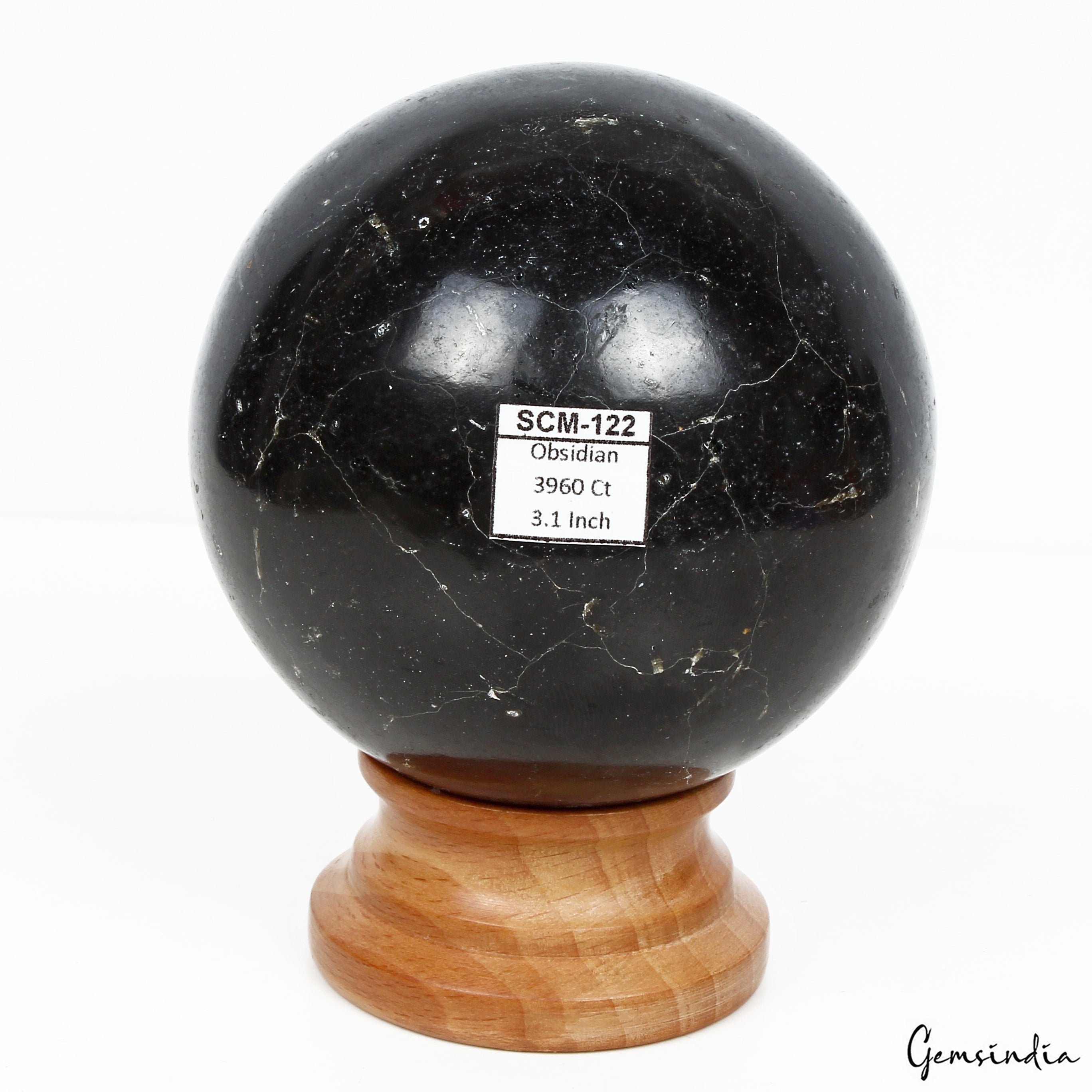 3960 Ct Natural Black Obsidian Crystal Healing Ball/Sphere Mineral Gemstone~3.1"