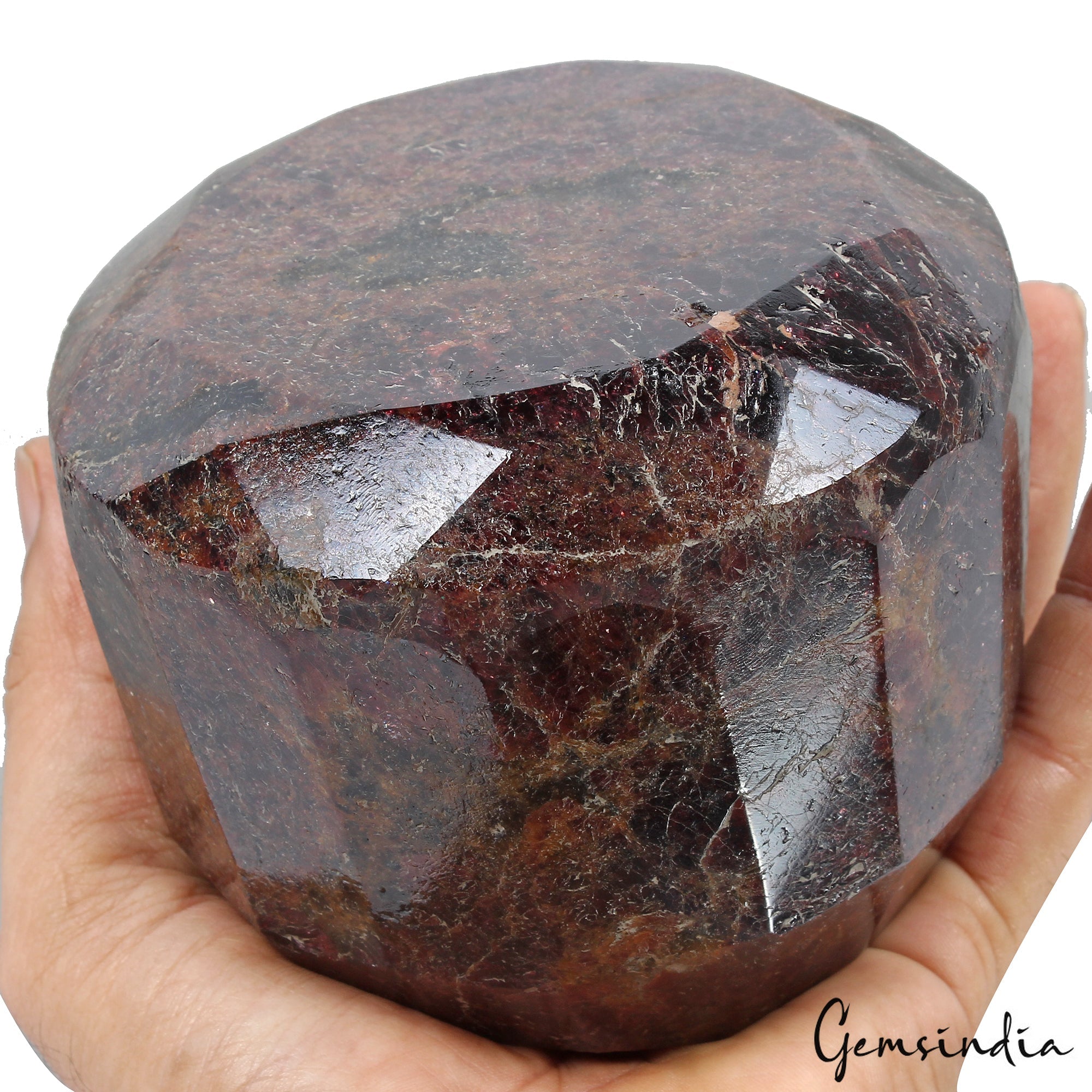 2.8 kilo Almandine Garnet 4.3" Round Cut Rare Large Natural Stone 100% Untreated