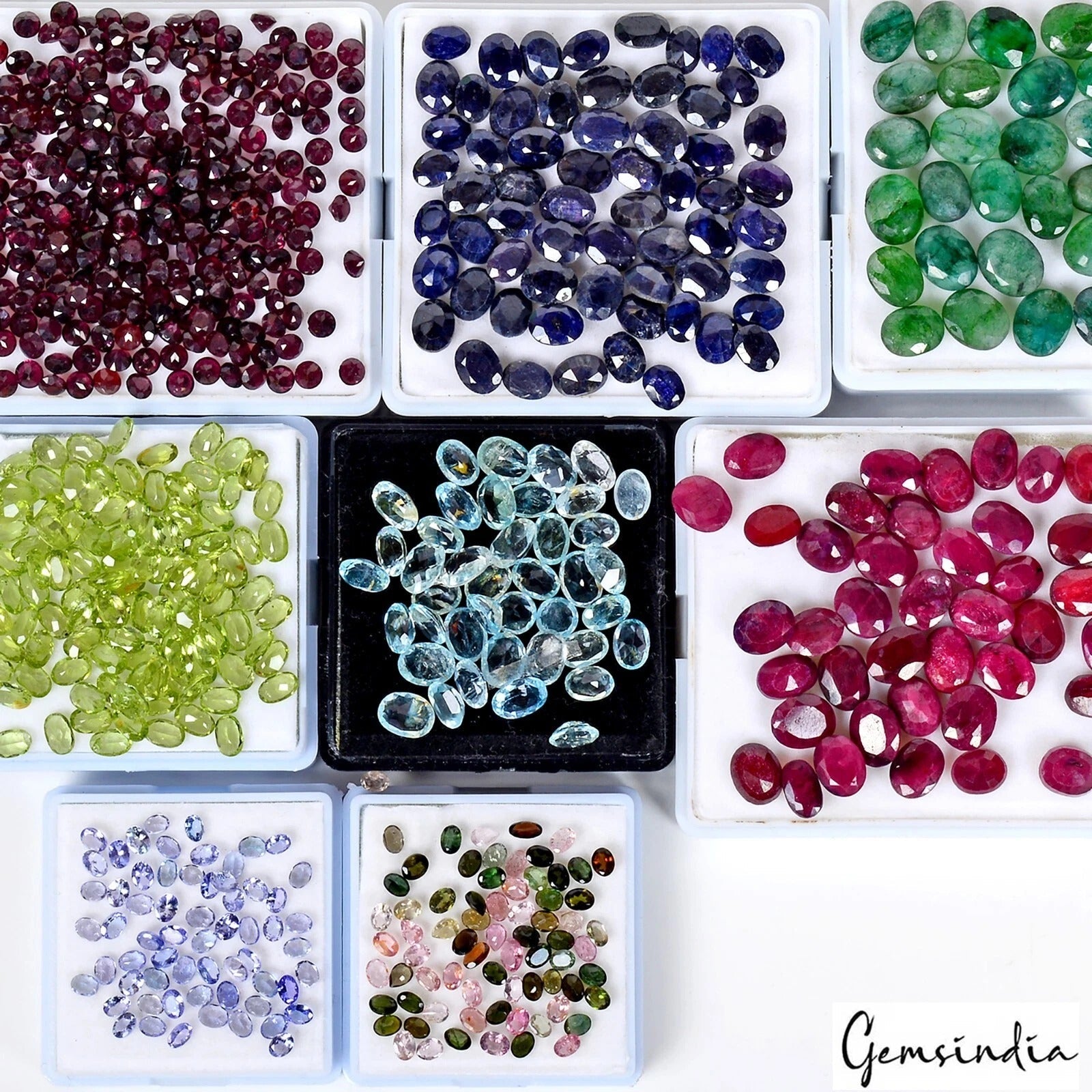 520 Cts/667 Pcs Natural Multi Color Super Pack 8 Lots Mixed Cut Gems For Jewelry