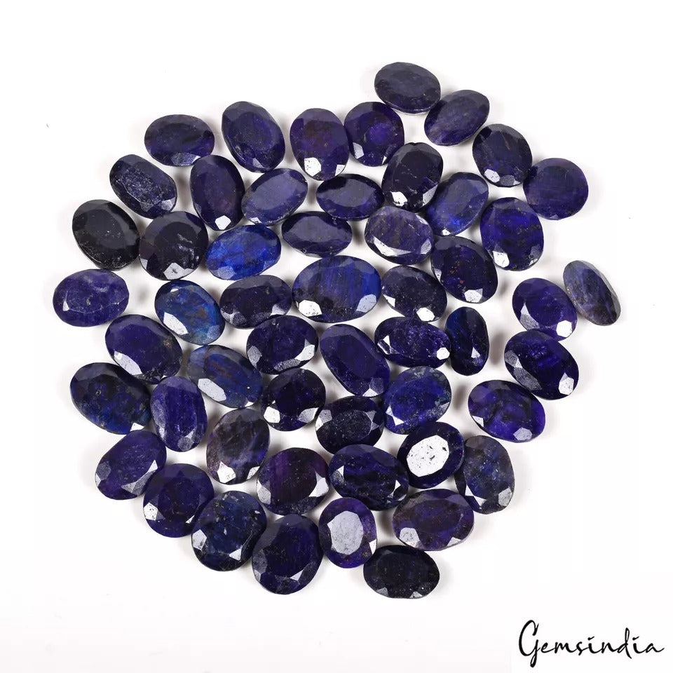 Blue Sapphire Lot, Loose Gemstone, Color Enhanced — 53 Pieces, 14mm to 17mm, 600 Ct