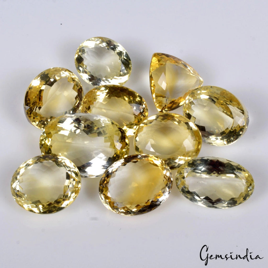 Citrine Lot, Loose Gemstone, Oval Trillion Cut, Untreated — 10 Pieces, 17mm to 25mm, 236.45 Ct, Brazil