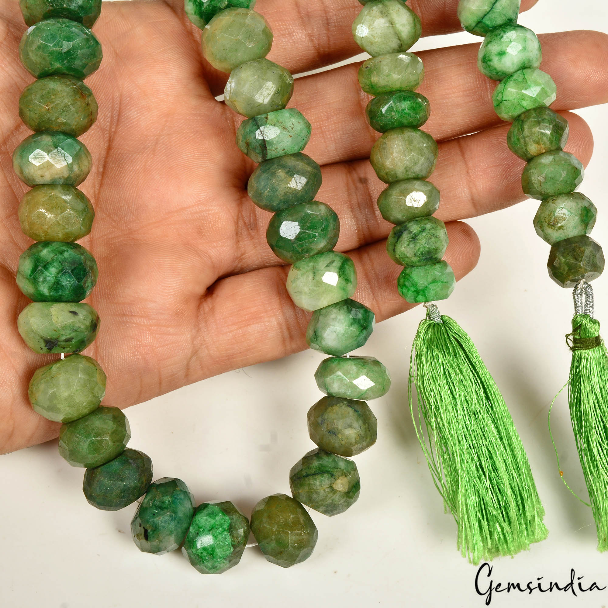 1000 Cts Natural Emerald Round Cut Loose Drilled 10-15mm Gemstone Beads ~ 64 Pcs