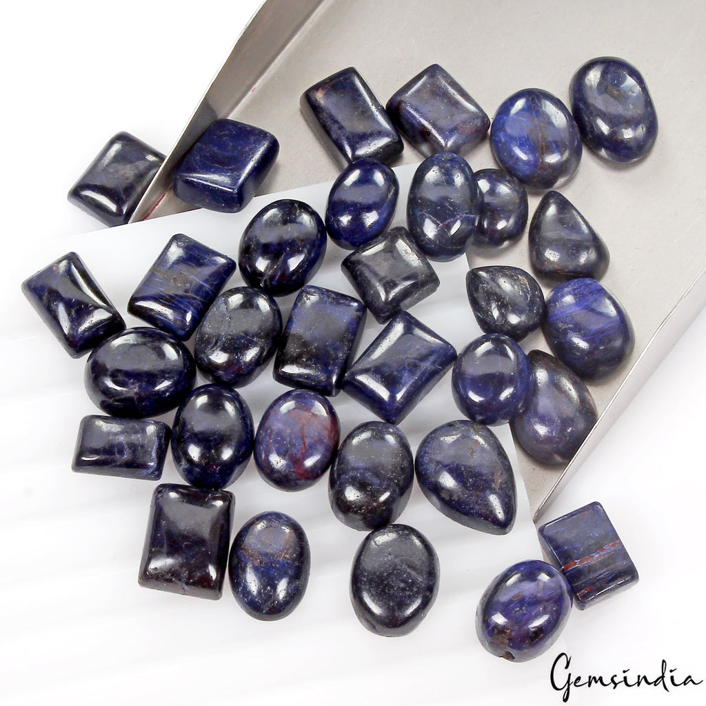 420 Cts/32 Pcs Natural Madagascar Blue Sapphire Mix Cab Loose Jewelry Gemstones