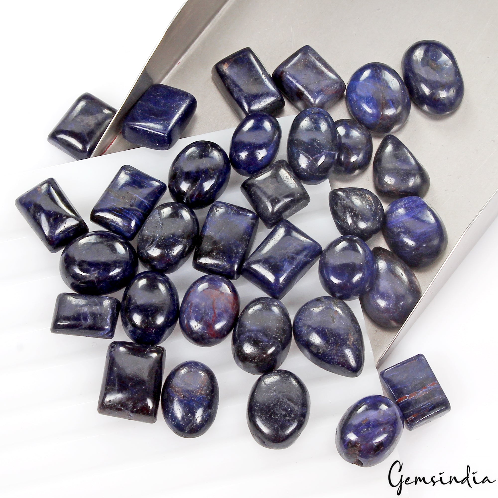 420 Cts/32 Pcs Natural Madagascar Blue Sapphire Mix Cab Loose Jewelry Gemstones