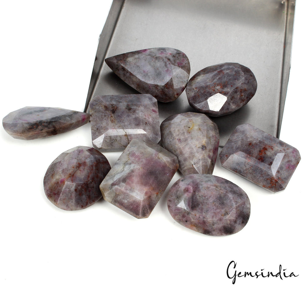890 Ct Natural Untreated Bi-Color Ruby in Crystal Matrix Mix Cut Loose Gemstone