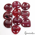 Ruby Lot, Loose Gemstone, Color Enhanced, Red — 10 Pieces, 23mm to 27mm, 380 Ct, Madagascar