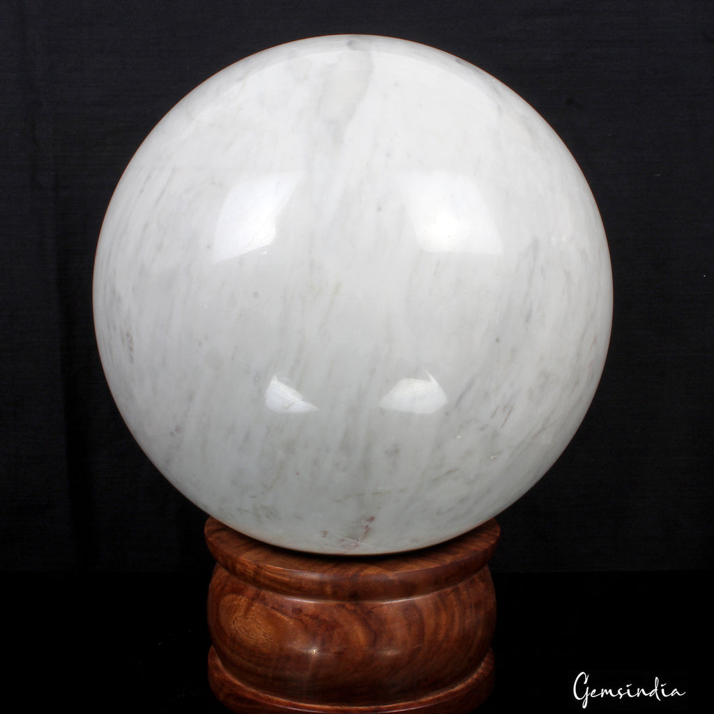White Quartz Sphere, Untreated — 11.5 Inch in diameter, 42.2 Kg (212500 Ct), Madagascar