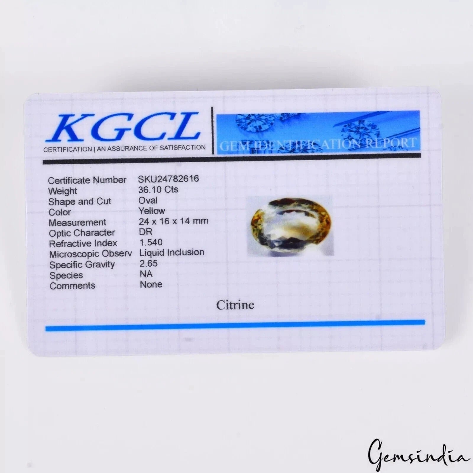 36.10 Ct Natural Untreated Yellow Citrine Oval Faceted Certified Loose Gemstone