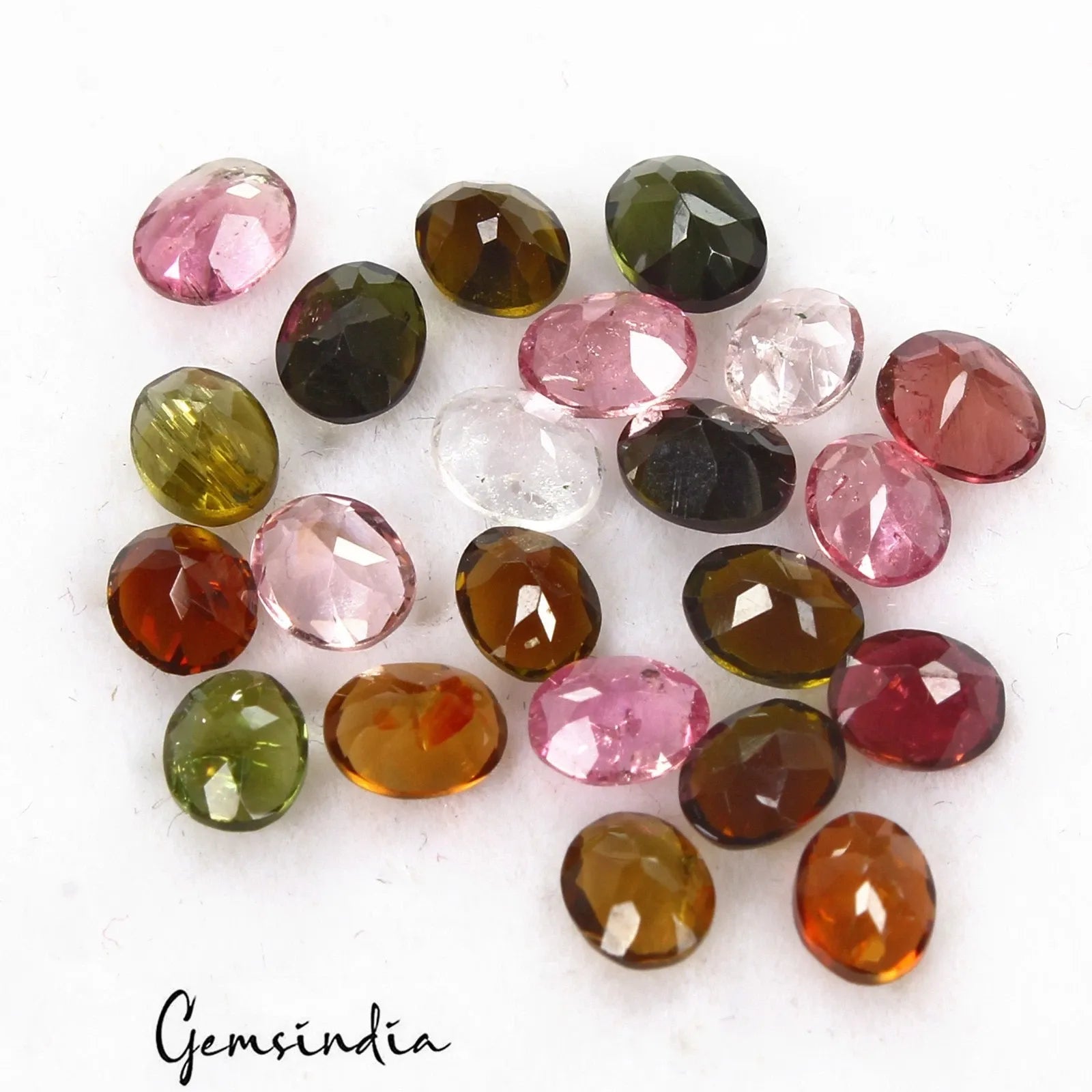 Tourmaline Loose Gemstone, Untreated, multi-color — 5x4mm, 7.00 Ct, Mozambique