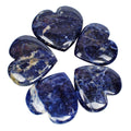 600 Ct/5 Pcs Natural Untreated Blue Sodalite Heart Cab Loose Gem Lot For Jewelry