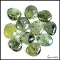 345 Cts/11 Pcs Natural Untreated Black Needles Prehnite Fancy Cab Wholesale Gems