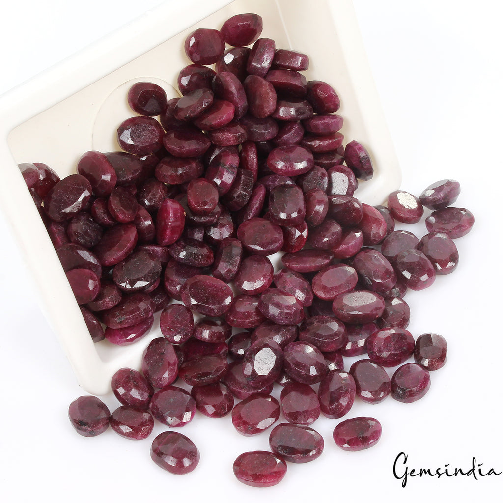 Ruby Lot, Loose Gemstone, Color Enhanced, Red — 195 Pieces, 12mm to 18mm, 3000 Ct, Madagascar