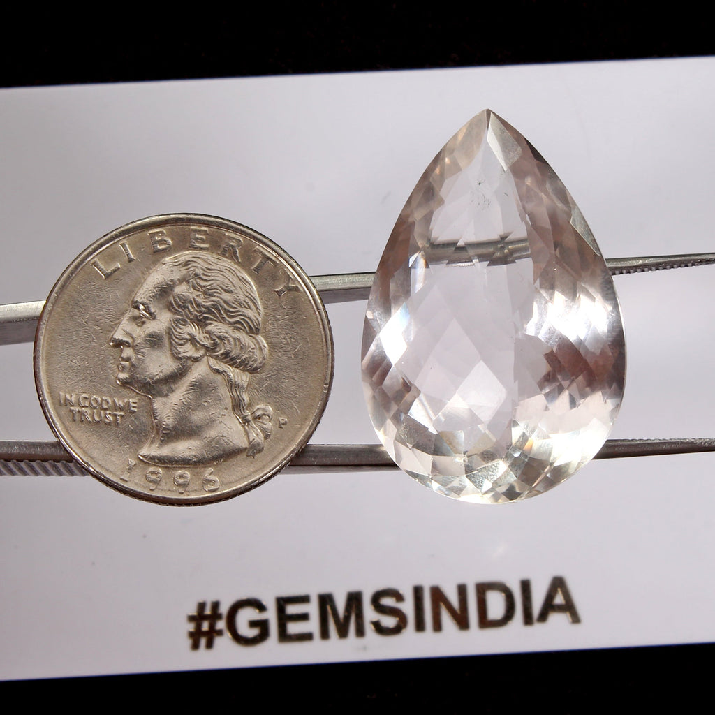 VVS 43.30 Ct AAA Grade Natural Bolivian Amethyst Pear Checker Cut Loose Gemstone