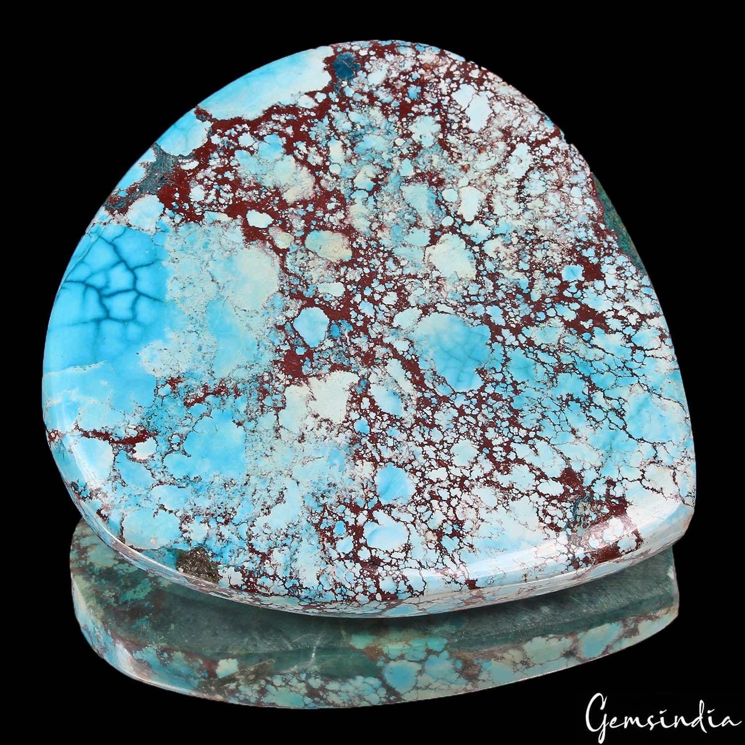 490 Ct Natural Blue Spiderweb USA Arizona Turquoise Pear Cab Loose Huge Gemstone