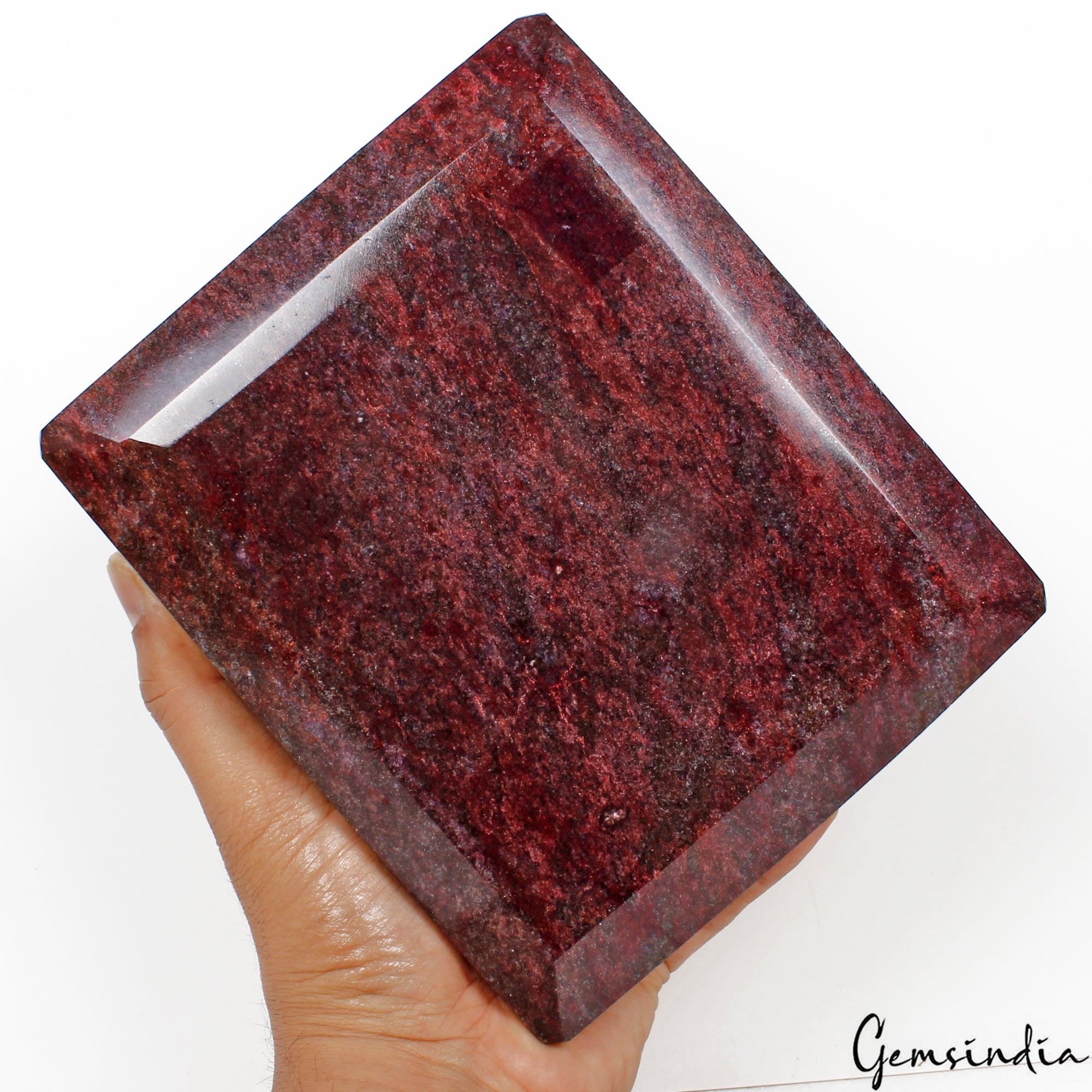 5.2 Kilo Natural Red Ruby Octagon Cut Gemstone Earth-Mined Museum Size W/ Stand