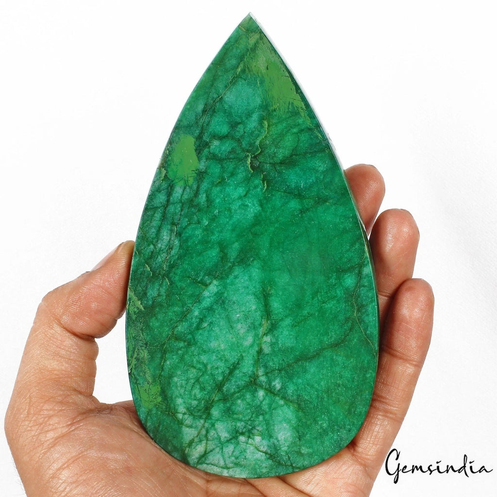 2100 Cts Natural Brazilian Green Emerald Pear Carved Huge Loose Earth Mined Gem
