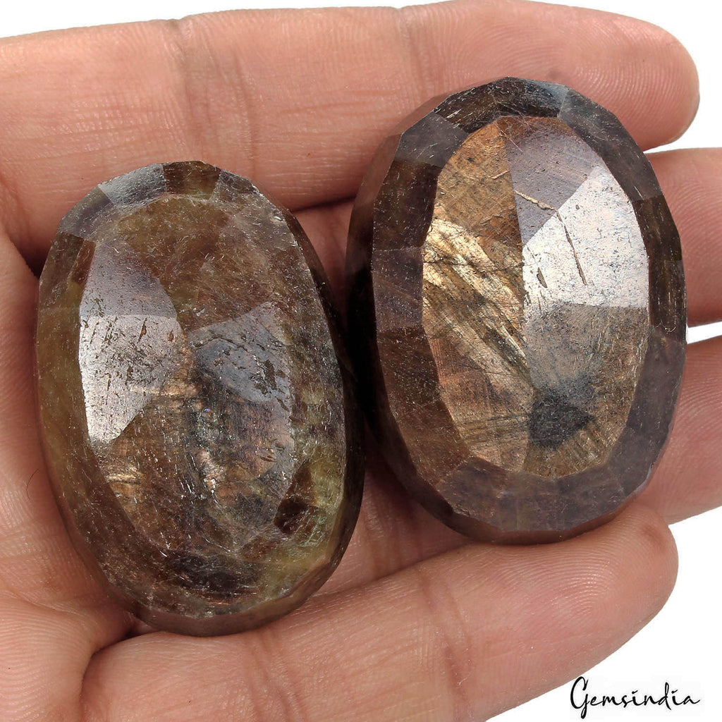 540 Ct Natural Untreated Brown Sapphire Oval Cut Faceted Earth Mined Huge Gems