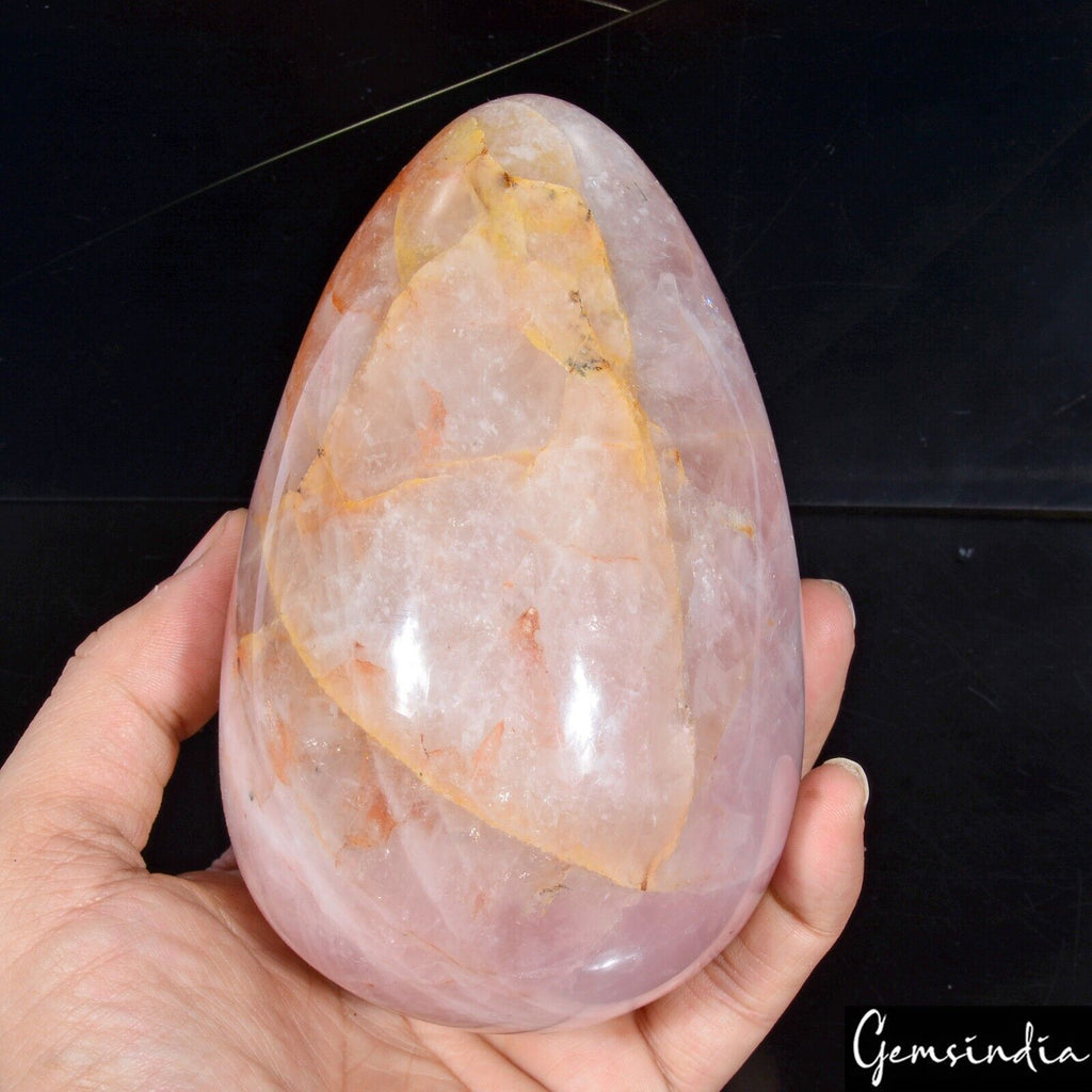1350 Gram Rose Quartz Gemstone Crystal 5.3" Egg Home Decor Chakra Reiki Healing
