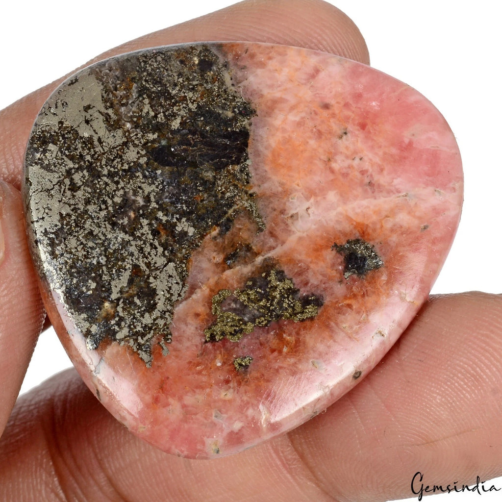 Rhodochrosite Cabochon, Untreated — 38 x 36 x 5mm, 83.20 Ct