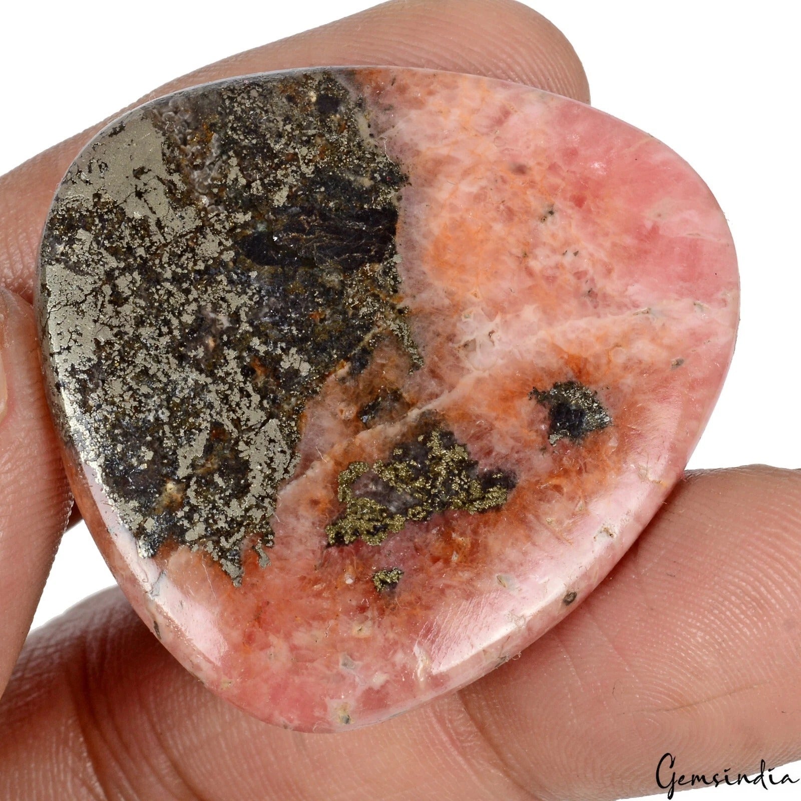 Rhodochrosite Cabochon, Untreated — 38 x 36 x 5mm, 83.20 Ct