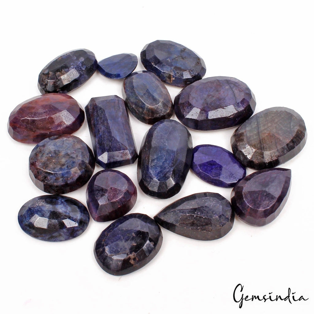930 Cts/16 Pcs Natural Blue Sapphire Mixed Cut 19-34mm Loose Wholesale Gems Lot