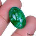 Emerald Cabochon, Oval Cabochon, Color Enhanced — 21x14x9mm, 21.20 Ct, Zambia