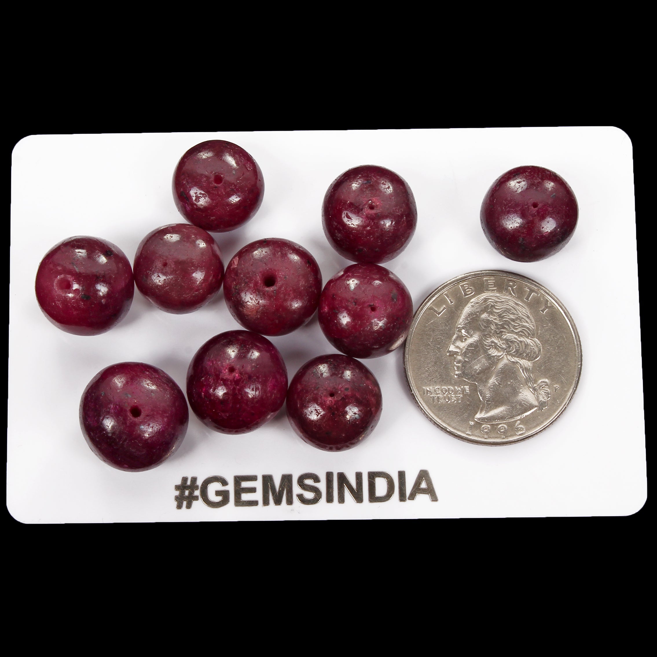 200 Ct Natural Red Ruby Round Cabochon Bead Center Drilled Loose Gem Lot 10 Pcs